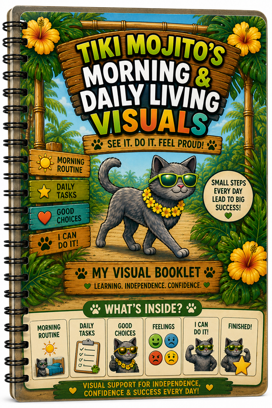 Tiki Mojito's Morning & Daily Living Visuals for Kids | Printable PDF Routine Pack
