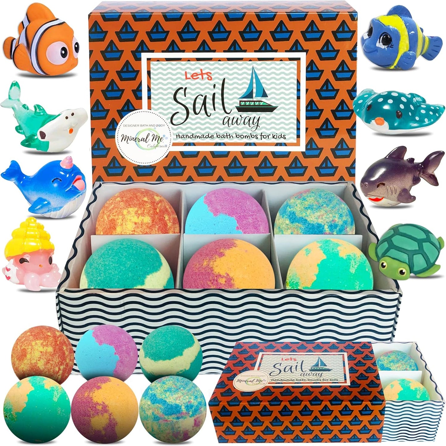 Bath Bombs for Kids with Surprise Inside - Organic, Gentle & Kid Friendly Bubble Bath Fizzies with Toys Inside. Spa Bath Fizz Balls Kit. Fizzy Balls