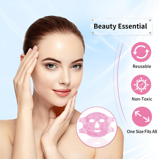 Cold Face Eye Masks Ice Face Mask Hot Cold Compress for Dark Circles, Puffiness, Migraines, Headache, Stress, Redness, Cooling Face Masks for Women Man, Skin Care