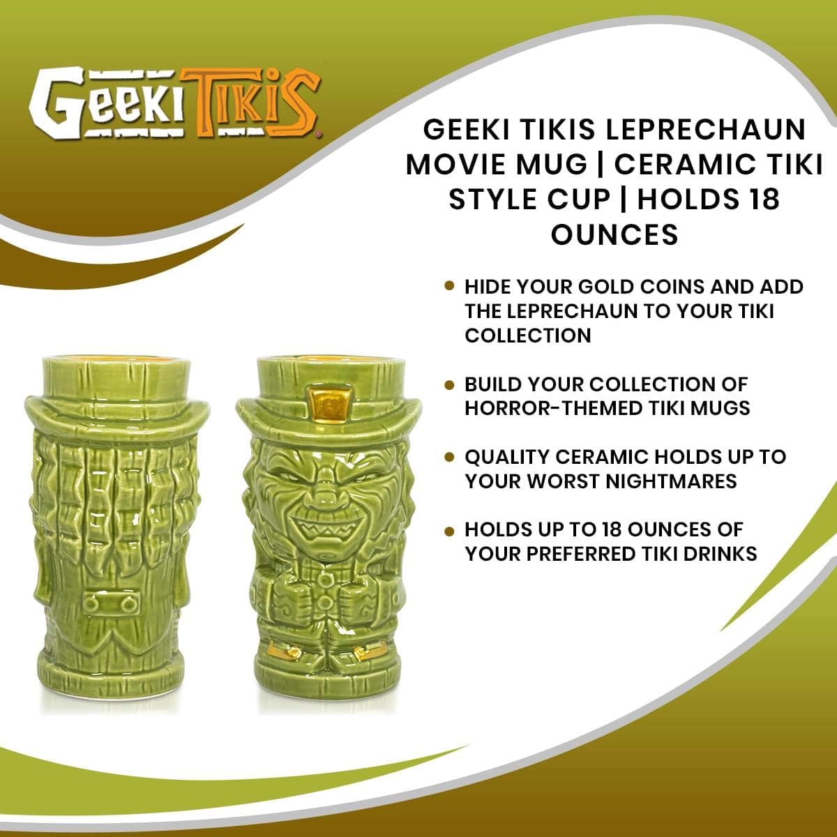 Geeki Tikis Leprechaun Character Horror Movie Tiki Mug